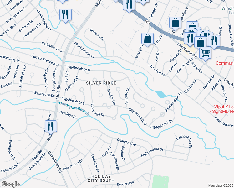 map of restaurants, bars, coffee shops, grocery stores, and more near 15 Brian Court in Toms River