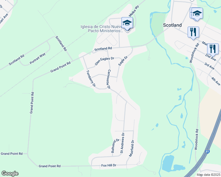 map of restaurants, bars, coffee shops, grocery stores, and more near 3420 Carnoustie Drive in Chambersburg