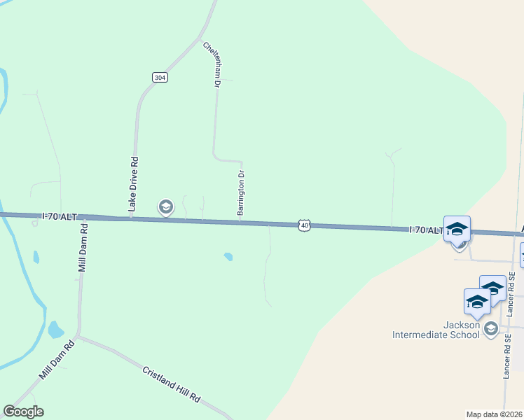 map of restaurants, bars, coffee shops, grocery stores, and more near 4589 National Road Southeast in Hebron