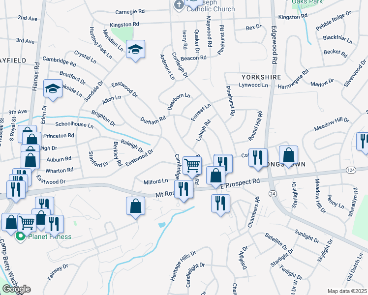 map of restaurants, bars, coffee shops, grocery stores, and more near 780 Plymouth Road in East York