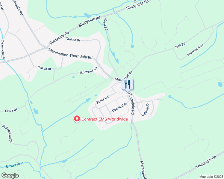 map of restaurants, bars, coffee shops, grocery stores, and more near 1004 Melba Lane in West Chester