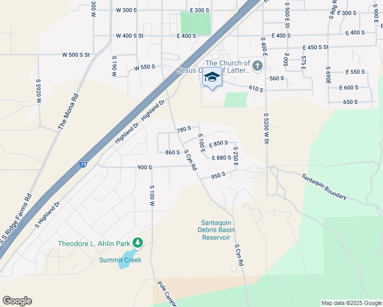 map of restaurants, bars, coffee shops, grocery stores, and more near 859 Canyon Road in Santaquin