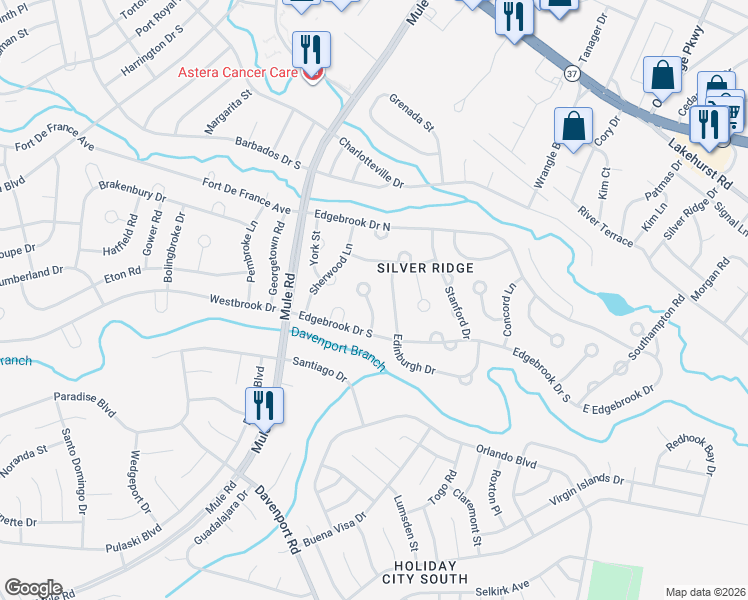 map of restaurants, bars, coffee shops, grocery stores, and more near 14 Sutherland Court in Toms River