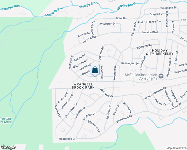 map of restaurants, bars, coffee shops, grocery stores, and more near 1 Oakfield Road in Toms River