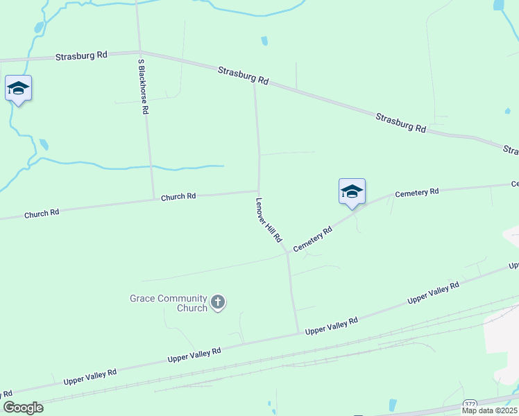 map of restaurants, bars, coffee shops, grocery stores, and more near Lenover Hill Road in Parkesburg
