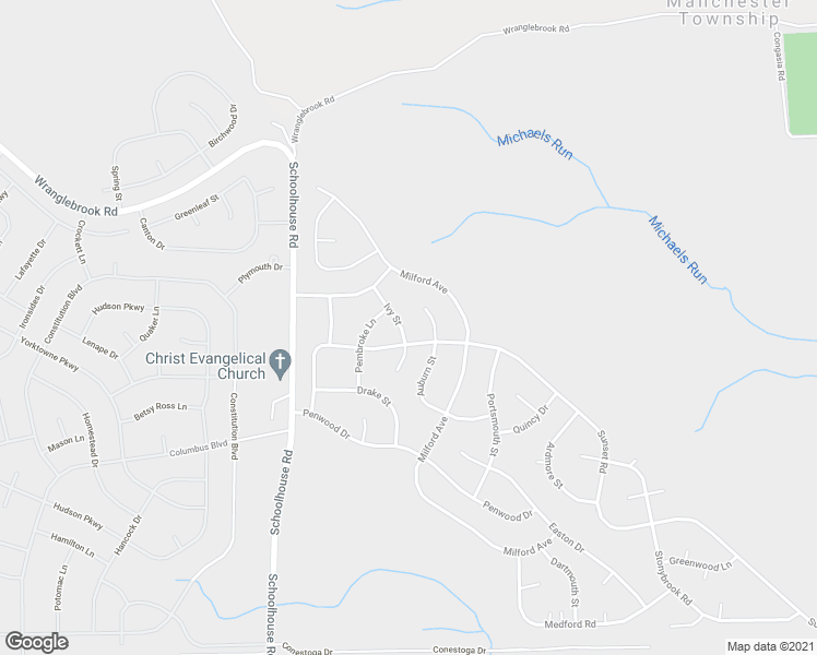 map of restaurants, bars, coffee shops, grocery stores, and more near 9B Ivy Street in Manchester Township