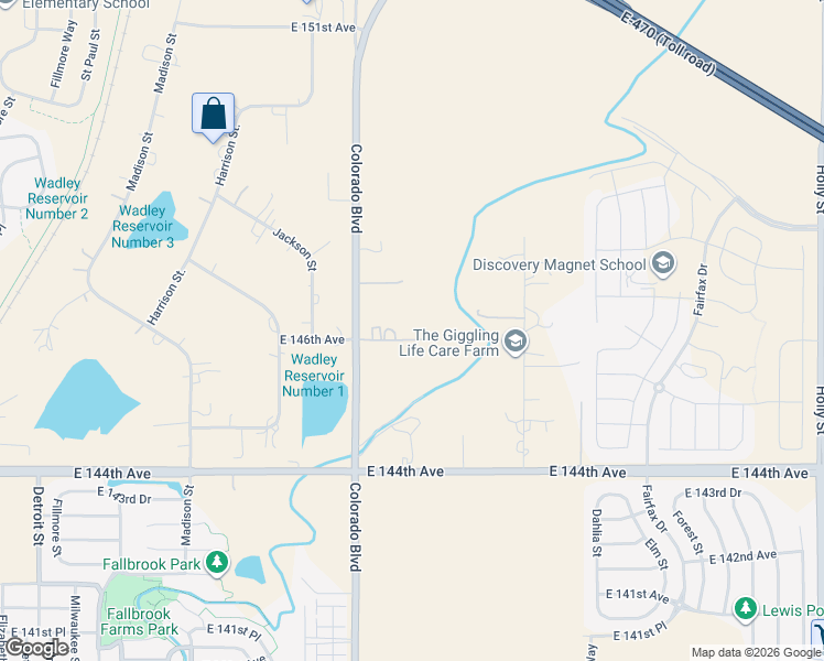 map of restaurants, bars, coffee shops, grocery stores, and more near 14660 Colorado Boulevard in Brighton