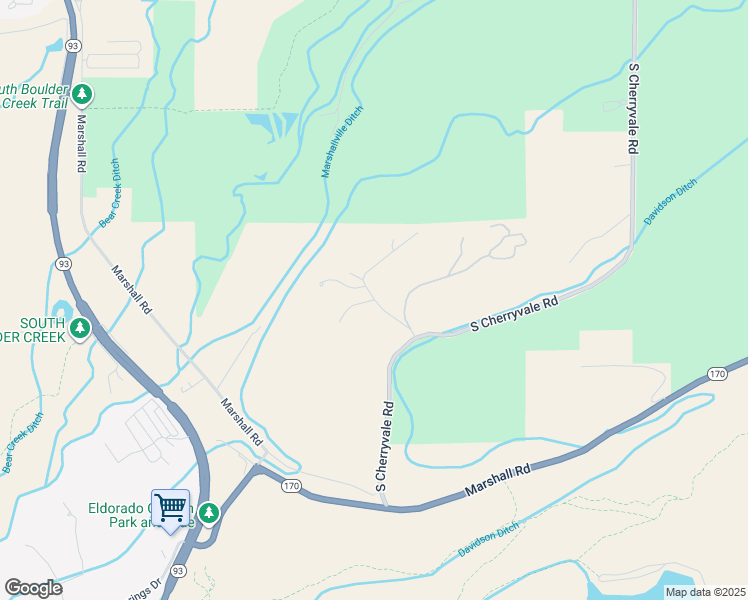 map of restaurants, bars, coffee shops, grocery stores, and more near Wildflower Court in Boulder