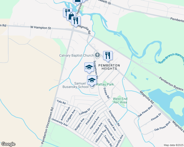 map of restaurants, bars, coffee shops, grocery stores, and more near 14 Scrapetown Road in Pemberton