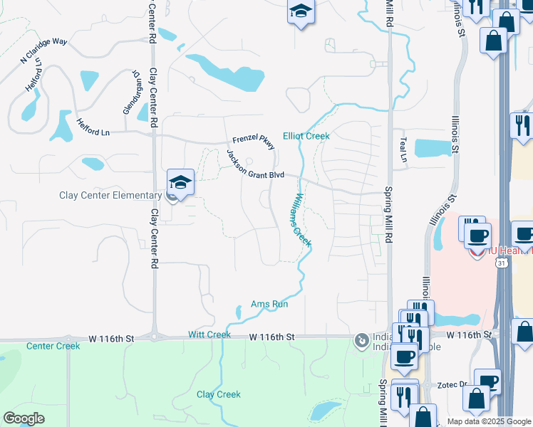 map of restaurants, bars, coffee shops, grocery stores, and more near 12236 King Richard Drive in Carmel