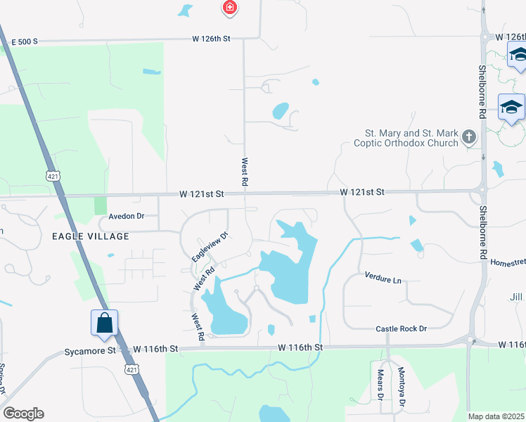 map of restaurants, bars, coffee shops, grocery stores, and more near 4369 Eagleridge Lane in Zionsville