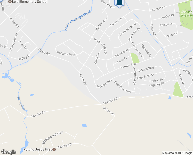 map of restaurants, bars, coffee shops, grocery stores, and more near 3001 Ridings Way in York