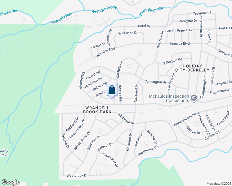 map of restaurants, bars, coffee shops, grocery stores, and more near 1 Oakfield Road in Toms River