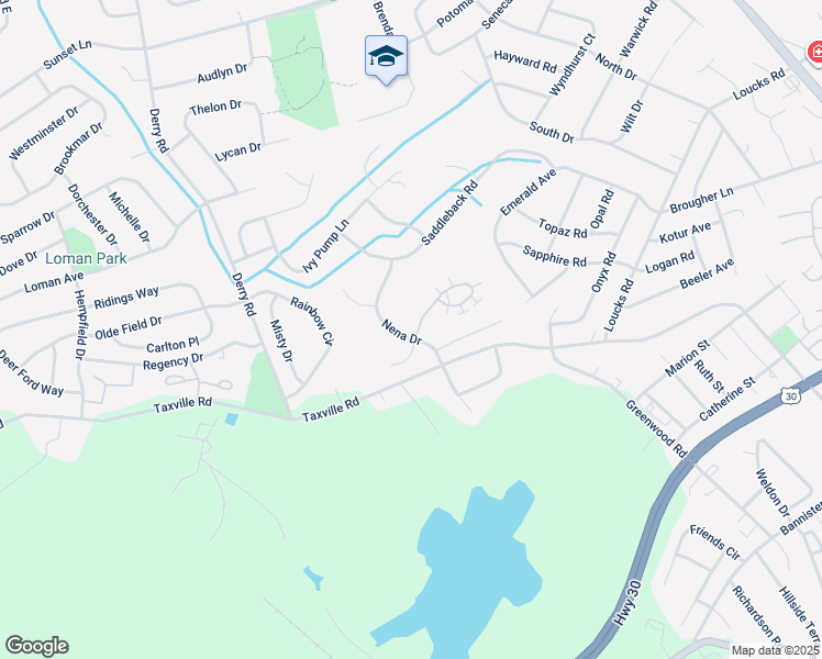 map of restaurants, bars, coffee shops, grocery stores, and more near 2165 Nena Drive in York