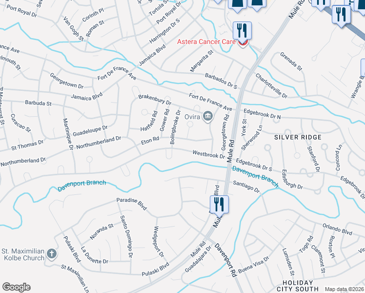 map of restaurants, bars, coffee shops, grocery stores, and more near 35 Westbrook Drive in Toms River