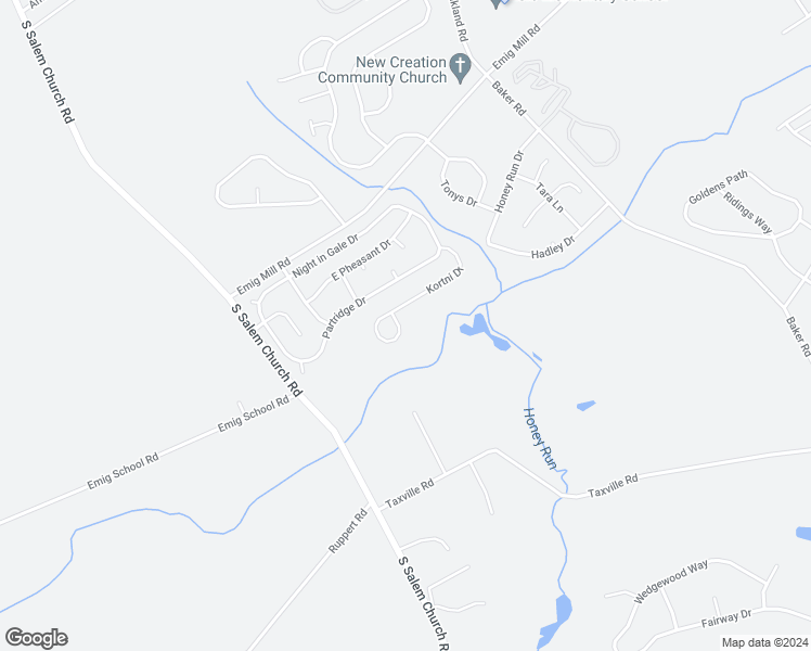 map of restaurants, bars, coffee shops, grocery stores, and more near 3654 kortni Drive in Dover