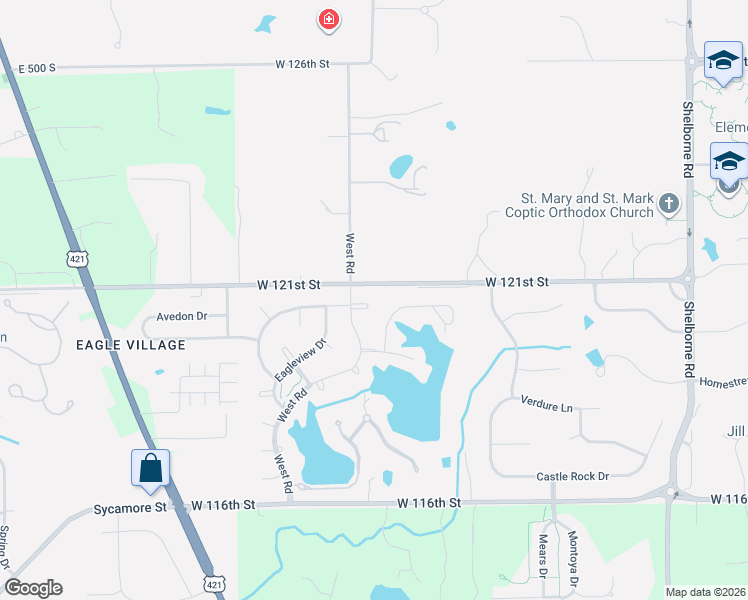map of restaurants, bars, coffee shops, grocery stores, and more near 4369 Eagleridge Lane in Zionsville