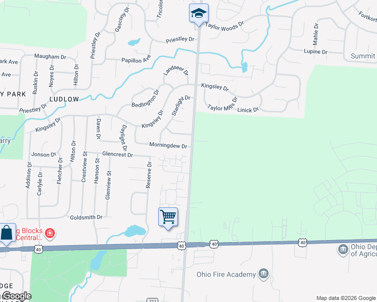 map of restaurants, bars, coffee shops, grocery stores, and more near 1143 Sanderling Drive in Reynoldsburg