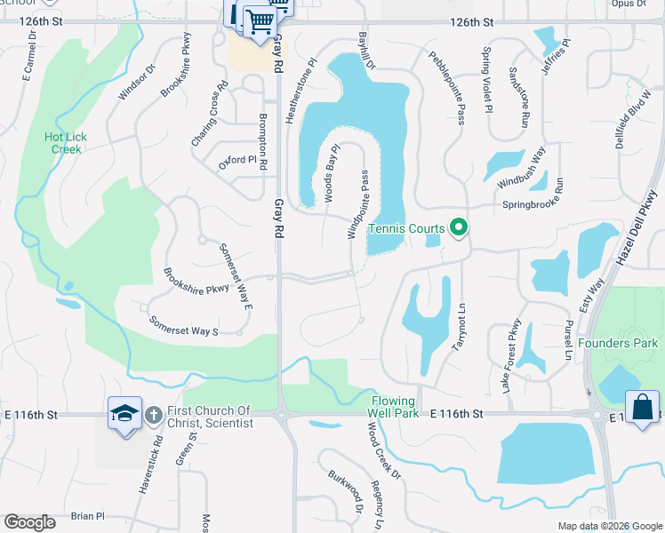 map of restaurants, bars, coffee shops, grocery stores, and more near 4894 Waterstone Way in Carmel