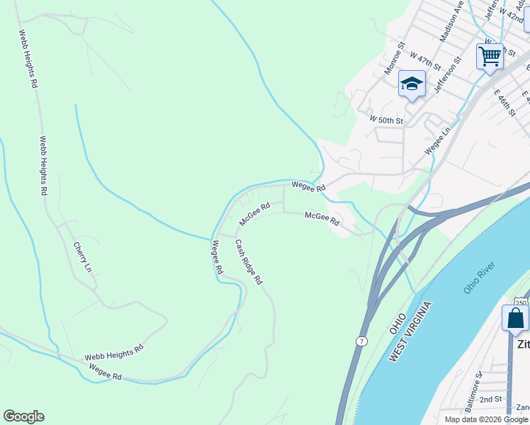 map of restaurants, bars, coffee shops, grocery stores, and more near 56788-56790 County Road 48 in Shadyside