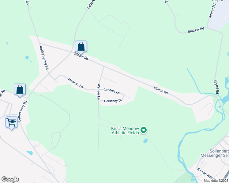 map of restaurants, bars, coffee shops, grocery stores, and more near 1244 Candice Lane in Chambersburg