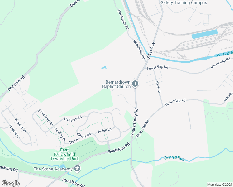map of restaurants, bars, coffee shops, grocery stores, and more near 13 Branford Way in Coatesville