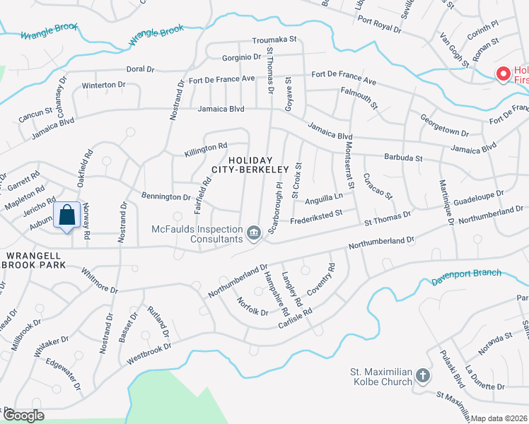 map of restaurants, bars, coffee shops, grocery stores, and more near 428 Saint Thomas Drive in Toms River