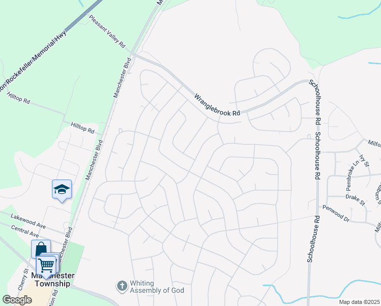 map of restaurants, bars, coffee shops, grocery stores, and more near 3 Valley Forge Drive in Manchester Township