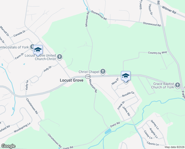 map of restaurants, bars, coffee shops, grocery stores, and more near 3465 East Prospect Road in York