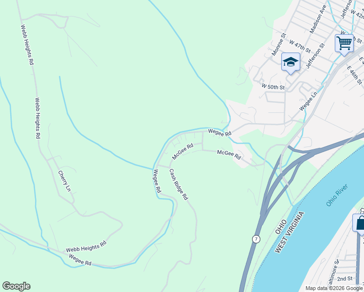 map of restaurants, bars, coffee shops, grocery stores, and more near 56788-56790 County Road 48 in Shadyside