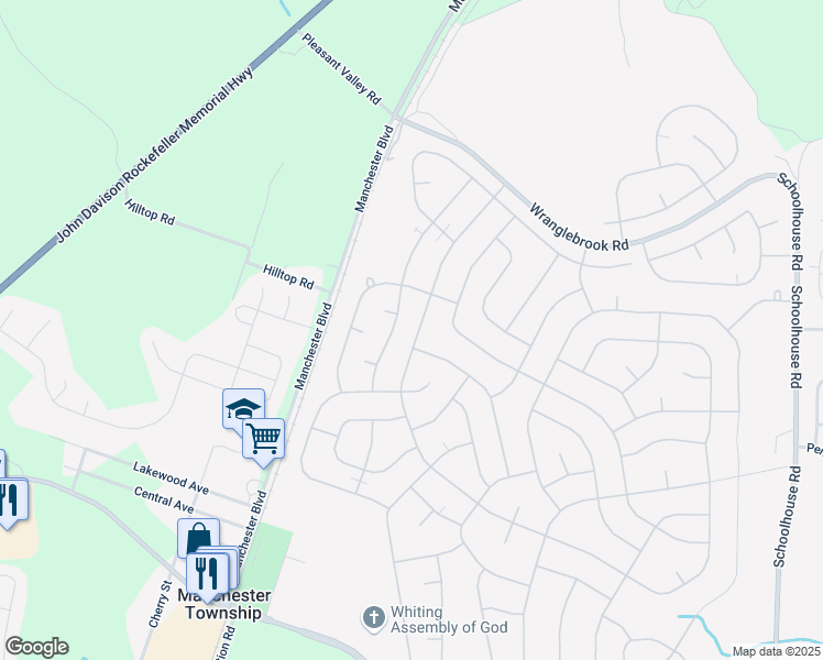 map of restaurants, bars, coffee shops, grocery stores, and more near 146 Hudson Parkway in Manchester Township