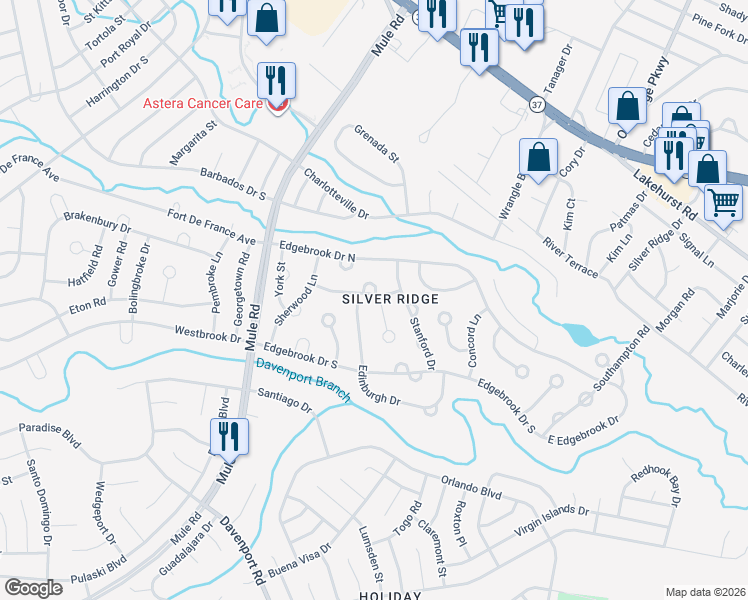 map of restaurants, bars, coffee shops, grocery stores, and more near 102 Chamberlain Court in Toms River