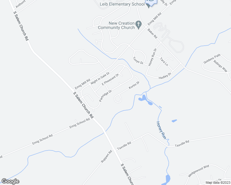 map of restaurants, bars, coffee shops, grocery stores, and more near 3622 kortni Drive in Dover