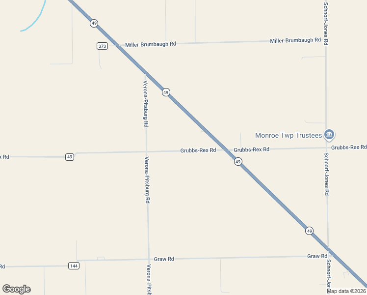 map of restaurants, bars, coffee shops, grocery stores, and more near 8790 Grubbs-Rex Road in Arcanum