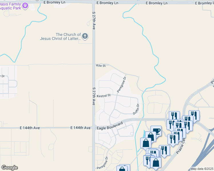 map of restaurants, bars, coffee shops, grocery stores, and more near 2844 Kestrel St in Brighton