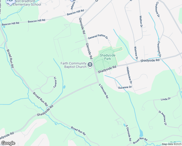 map of restaurants, bars, coffee shops, grocery stores, and more near 1593 Shadyglen Drive in Downingtown