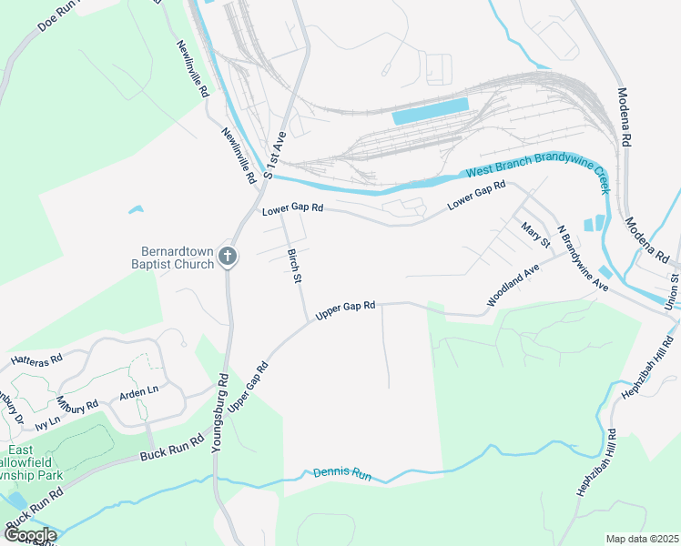 map of restaurants, bars, coffee shops, grocery stores, and more near 2215 Upper Gap Road in Coatesville