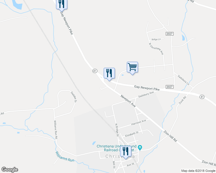 map of restaurants, bars, coffee shops, grocery stores, and more near 422 Newport Avenue in Gap