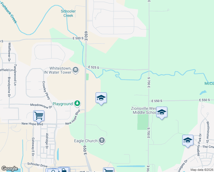 map of restaurants, bars, coffee shops, grocery stores, and more near 5351 South Main Street in Whitestown