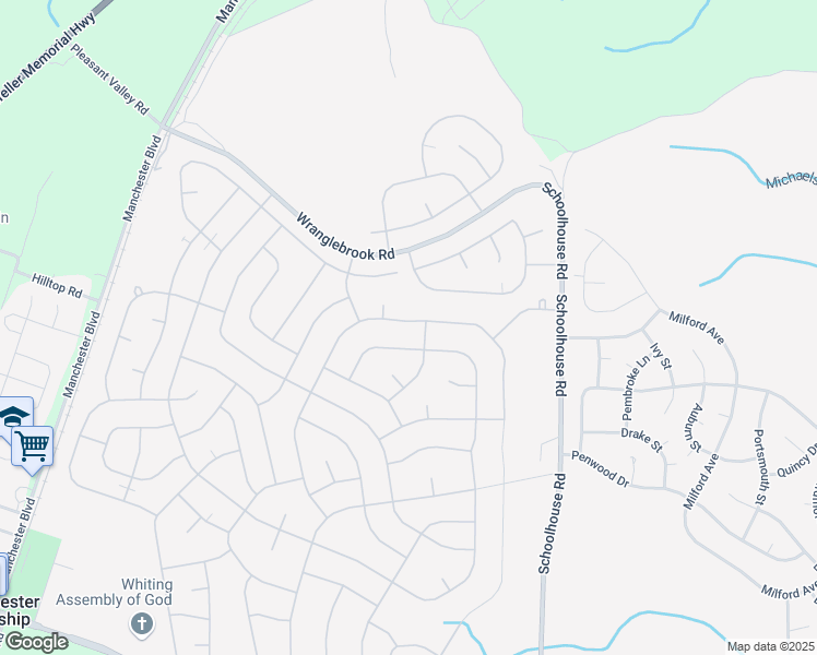 map of restaurants, bars, coffee shops, grocery stores, and more near 15 Constitution Boulevard in Manchester Township
