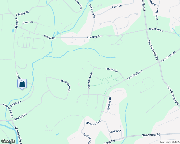 map of restaurants, bars, coffee shops, grocery stores, and more near 1317 Jamestown Drive in Coatesville