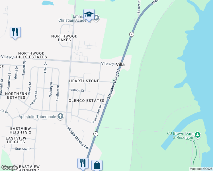 map of restaurants, bars, coffee shops, grocery stores, and more near 2339 Venice Drive in Springfield