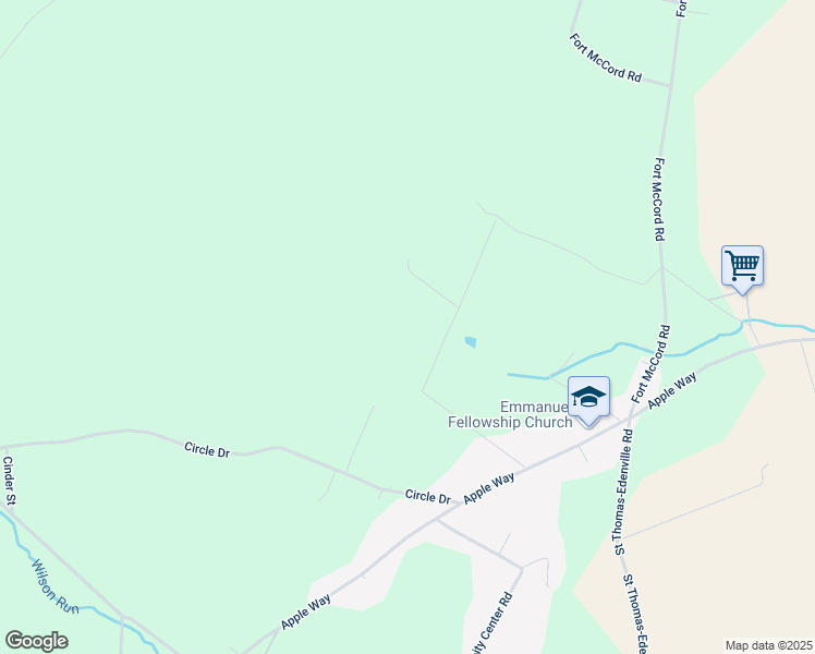 map of restaurants, bars, coffee shops, grocery stores, and more near 9619 Eden Drive in Chambersburg