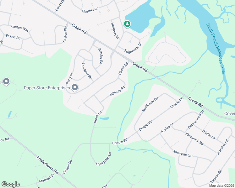 map of restaurants, bars, coffee shops, grocery stores, and more near 15 Millway Road in Lumberton