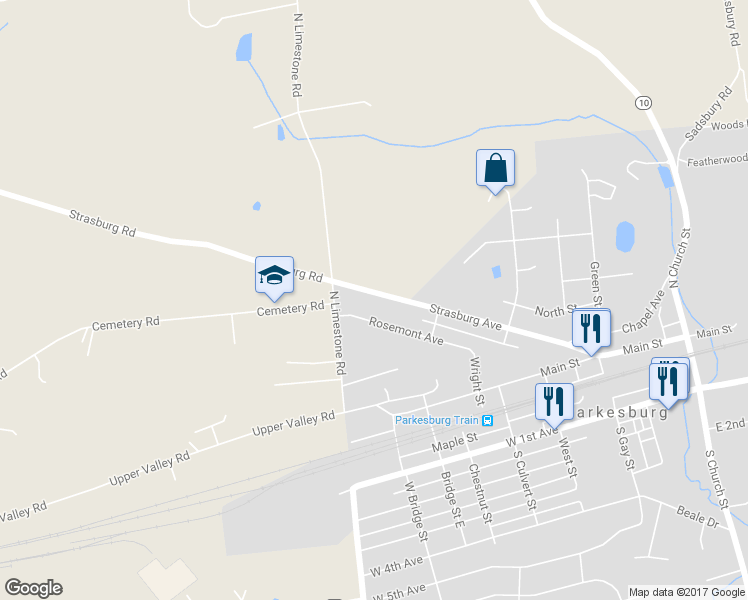 map of restaurants, bars, coffee shops, grocery stores, and more near 570 Strasburg Avenue in Parkesburg