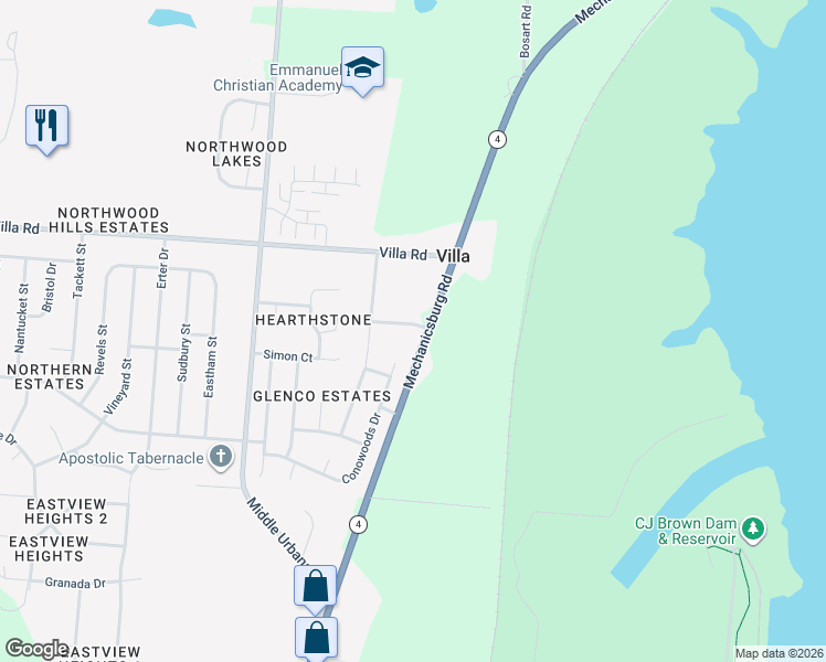 map of restaurants, bars, coffee shops, grocery stores, and more near 2339 Venice Drive in Springfield