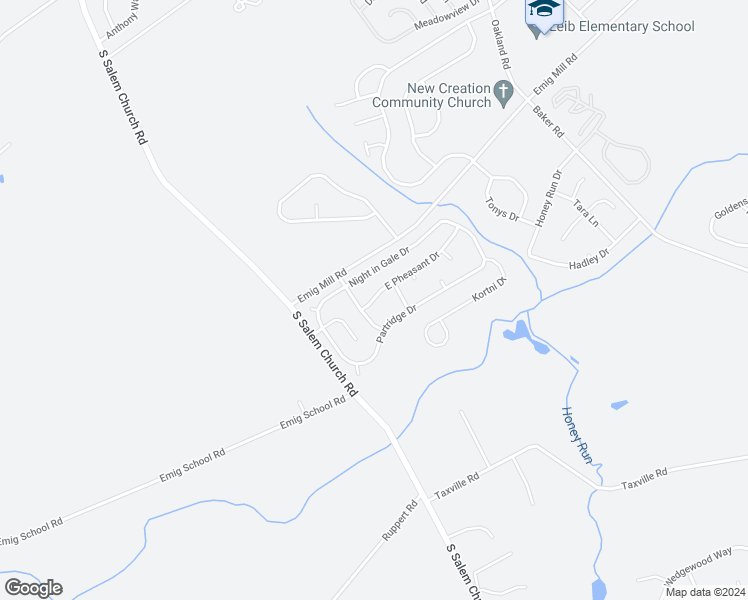 map of restaurants, bars, coffee shops, grocery stores, and more near 3318 East Pheasant Drive in Dover