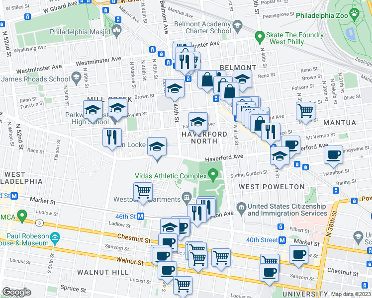 map of restaurants, bars, coffee shops, grocery stores, and more near 614 Pallas Street in Philadelphia