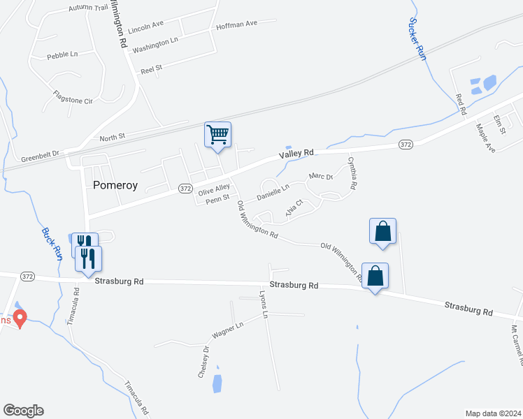 map of restaurants, bars, coffee shops, grocery stores, and more near 329 Jenville Court in Coatesville