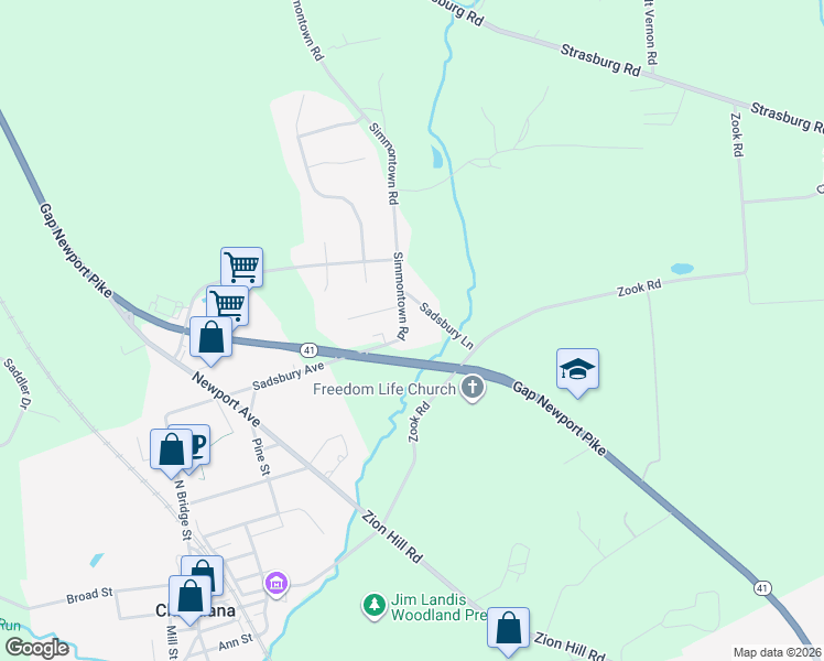 map of restaurants, bars, coffee shops, grocery stores, and more near 1167 Simmontown Road in Gap